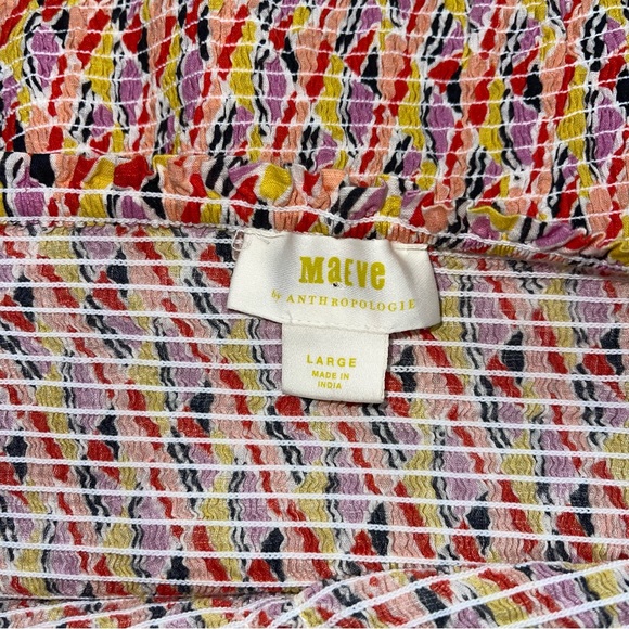 Anthropologie Maeve Smocked‎ Tank Size Large Multicolour Pattern - Picture 8 of 9